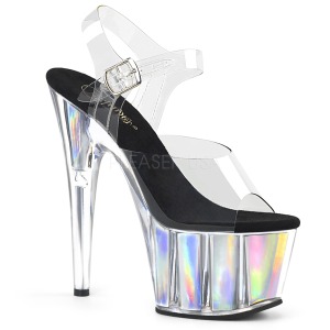 Argent 18 cm ADORE-708HGI Hologramme talons avec plateforme