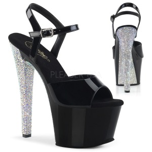 Argent 18 cm SKY-309CHRS chaussures  talons plateforme strass