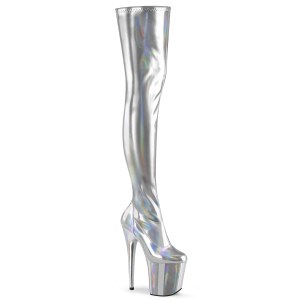 Argent 20 cm FLAMINGO-3000HWR Hologramme bottes overknee plateforme de pole dance