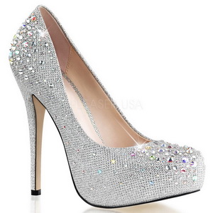 Argent Strass 13 cm DESTINY-06R Talons Aiguilles Escarpins