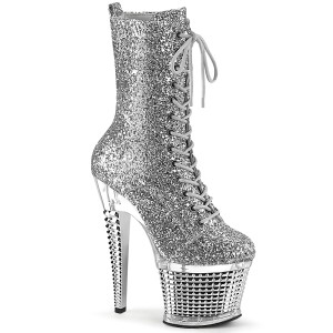 Argent glitter 20 cm SPECTATOR-1040G exotic bottines de pole dance