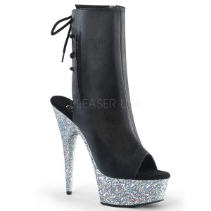 Argent paillettes 15 cm Pleaser DELIGHT-1018LG bottines de pole dance