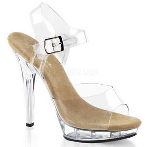 Beige Transparent 13 cm LIP-108 Plateforme Chaussures Talon Haut