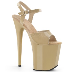 Beige Verni 20 cm Pleaser FLAMINGO-809 Talons Hauts Plateforme