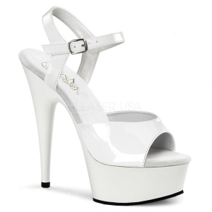 Blanc 15 cm DELIGHT-609 talons hauts pleaser plateforme