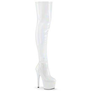 Blanc 18 cm ADORE-3000HWR Hologramme bottes overknee plateforme de pole dance