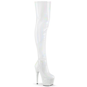 Blanc 18 cm BEJ-3000-7 Hologramme bottes overknee plateforme pole dance