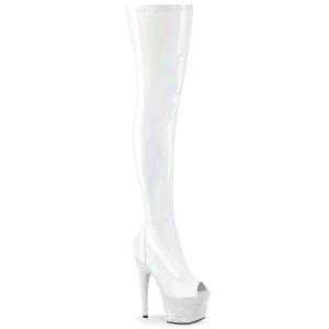 Blanc 18 cm BEJ-3011-7 Hologramme bottes overknee plateforme pole dance