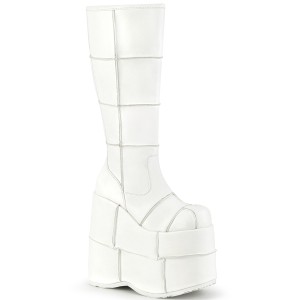 Blanc 18 cm STACK-301 bottes demonia - bottes de cyberpunk unisex