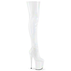 Blanc 20 cm FLAMINGO-3000HWR Hologramme bottes overknee plateforme de pole dance