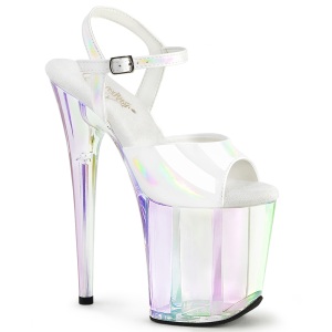 Blanc 20 cm FLAMINGO-809HT Hologramme talons avec plateforme