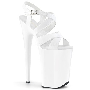 Blanc 23 cm INFINITY-997 Plateforme Chaussures Talon Haut