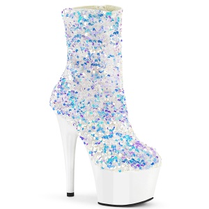 Blanc Paillettes 18 cm Pleaser bottines talons hauts femme