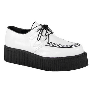 Blanc Similicuir V-CREEPER-502 Chaussures Creepers Hommes Plateforme