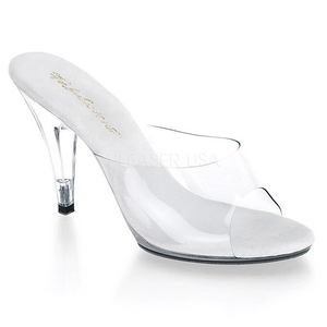 Blanc Transparent 11 cm CARESS-401 Mules Talons Hauts