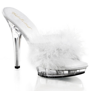 Blanc Transparent 13 cm LIP-101-8 Plateau Mules Talons Hauts