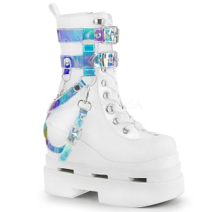 Blanc Vegan 12,5 cm ETERNAL-115 demonia bottines talon compens