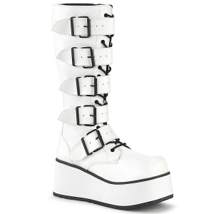 Blanc Vegan 8,5 cm TRASHVILLE-518 bottes demonia - bottes plateforme unisex