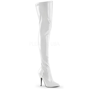 Blanc Verni 13 cm SEDUCE-3000 bottes cuissardes hommes