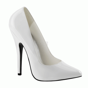 Blanc Verni 15 cm DOMINA-420 Escarpins Talons Aiguilles Hommes