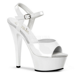 Blanc Verni 15 cm KISS-209 Plateforme Chaussures Talon Haut