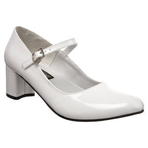 Blanc Verni 5 cm SCHOOLGIRL-50 Chaussures Escarpins Classiques