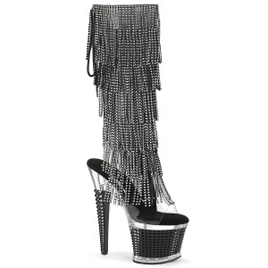 Blanc bottines pierre strass 18 cm SPECTATOR-2017RSF bottines talons hauts pleaser