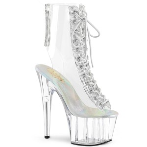 Blanc transparent 18 cm ADORE-1016C-2 bottines de striptease