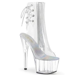 Blanc transparent 18 cm ADORE-1018C bottines de striptease