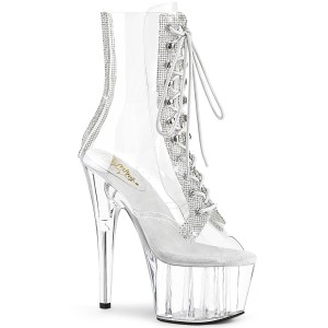 Blanc transparent 18 cm ADORE-1021C-2 bottines de striptease