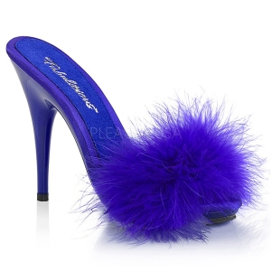 Bleu 13 cm POISE-501F plumes de marabout Mules Chaussures