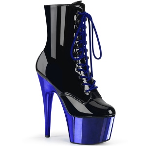 Bleu Verni 18 cm ADORE-1020 bottines plateforme chrome pour femmes