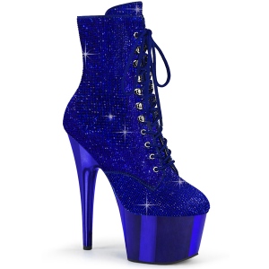 Bleu pierre strass 18 cm ADORE-1020CHRS bottines talons hauts pleaser