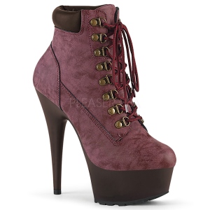 Bordeaux Sudine 15 cm DELIGHT-600TL-02 bottines pleaser plateforme