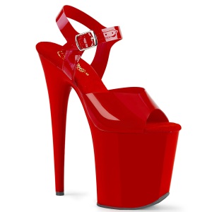 Chaussure rouge talon haut plateforme 20 cm FLAMINGO-808N JELLY-LIKE matriau extensible