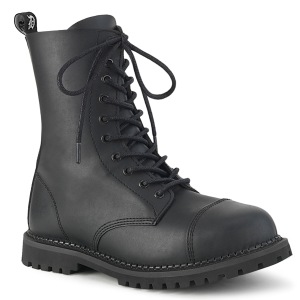 Cuir Vegan RIOT-10 bottes  cap d acier demonia - bottes de combat unisex