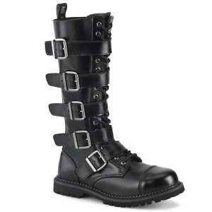Cuir vritable RIOT-18BK bottes  cap d acier - bottes de combat demonia