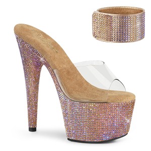 Dore strass 18 cm BEJEWELED-712RS talon haut avec manchette de cheville