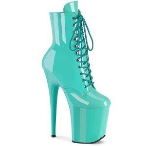 FLAMINGO-1020 20 cm bottine talon haut femme pleaser turquoise