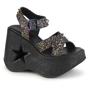 Glitter 13 cm Demonia DYNAMITE-02 sandales lolita talons compenses