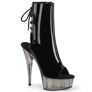 Gris transparent 15 cm DELIGHT-1018T bottines de striptease