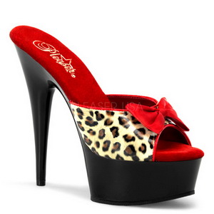 Leopard 15 cm Pleaser DELIGHT-601-6 Mules Talon Haut