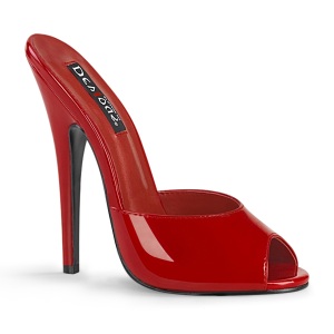 Mules rouge 15 cm DOMINA-101 Mules  talons hauts fetish