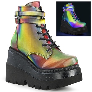 Neon arc en ciel 11,5 cm SHAKER-52 bottines plateforme compenses lolita