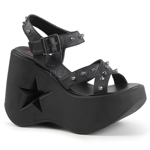 Noir 13 cm Demonia DYNAMITE-02 sandales lolita talons compenses