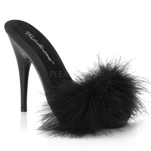 Noir 13 cm POISE-501F plumes de marabout Mules Chaussures