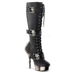 Noir 14 cm MUERTO-2028 Chrome Plateforme Bottes Femmes