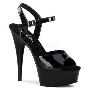 Noir 15 cm DELIGHT-609 talons hauts pleaser plateforme