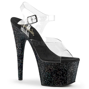 Noir 18 cm ADORE-708MG etincelle talons avec plateforme