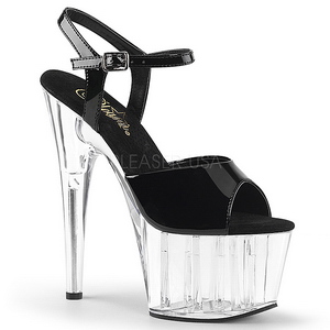 Noir 18 cm ADORE-709 Plexi Plateforme Haut Talon